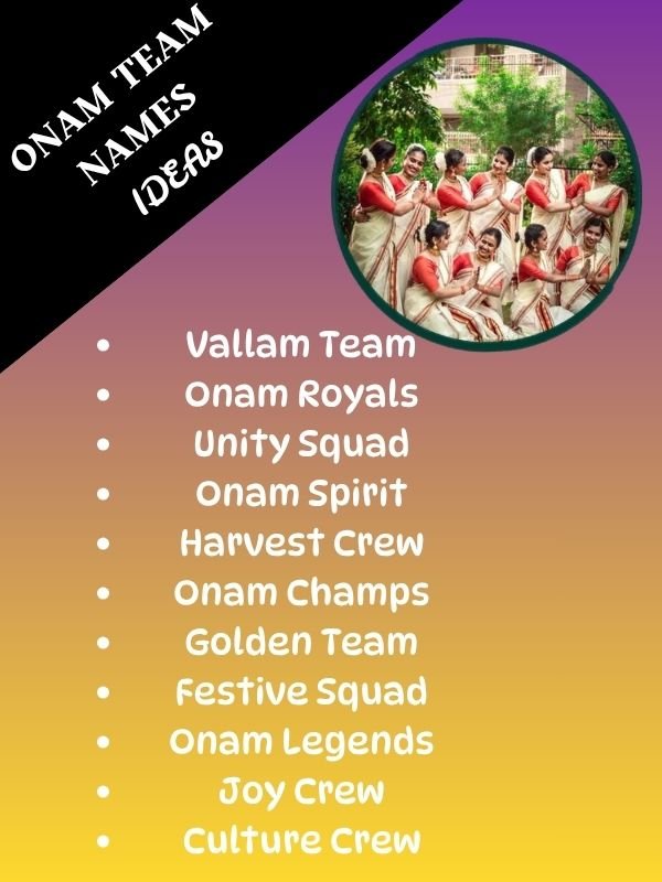 onam team names
