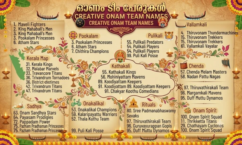 onam team names