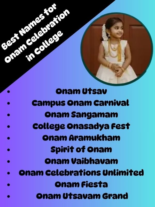 onam celebration names